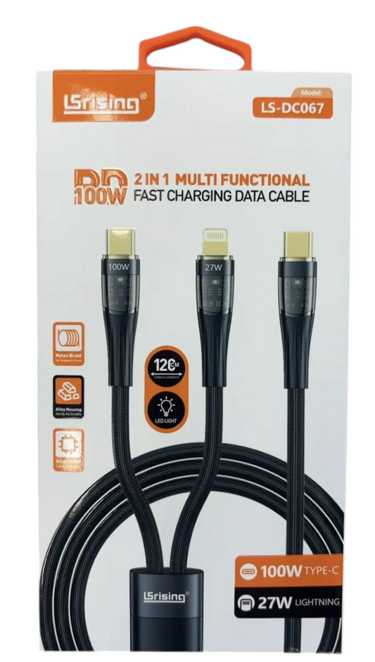 Rising 2-in-1 Multi-Functional Fast Charging Data Cable